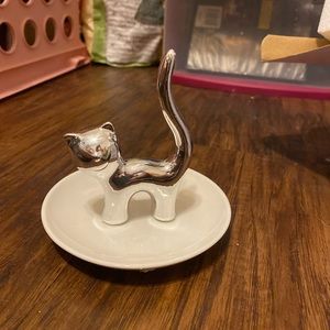 Silver Cat Ring Holder